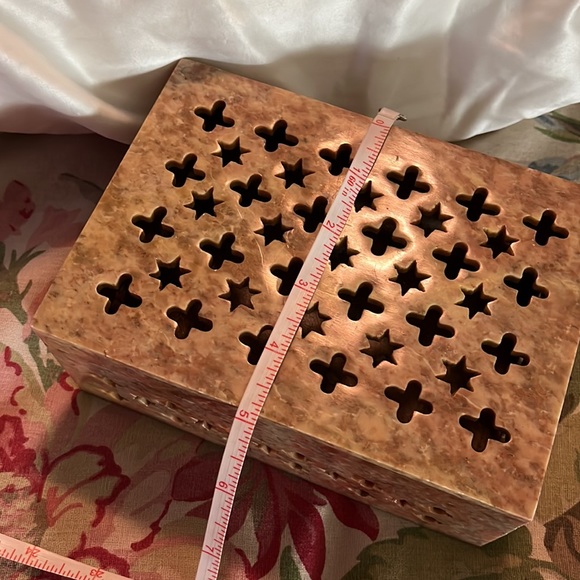 Jewelry Trinket Box Size 7"x5"x3" Genuine Soapstone Carved Design Heavyweight - Picture 11 of 14
